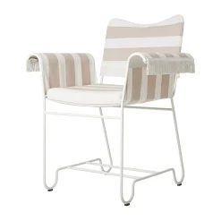 Fauteuil Tropique Tissu Beige / Avec Franges - Mategot, Reedition 50' - Gubi