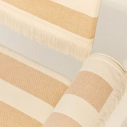 Fauteuil Tropique Tissu Beige / Avec Franges - Mategot, Reedition 50' - Gubi