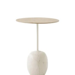 Gueridon Lato Ln8 Pierre Bois Naturel / Marbre & Bois - O 40 X H 50 Cm - &Tradition