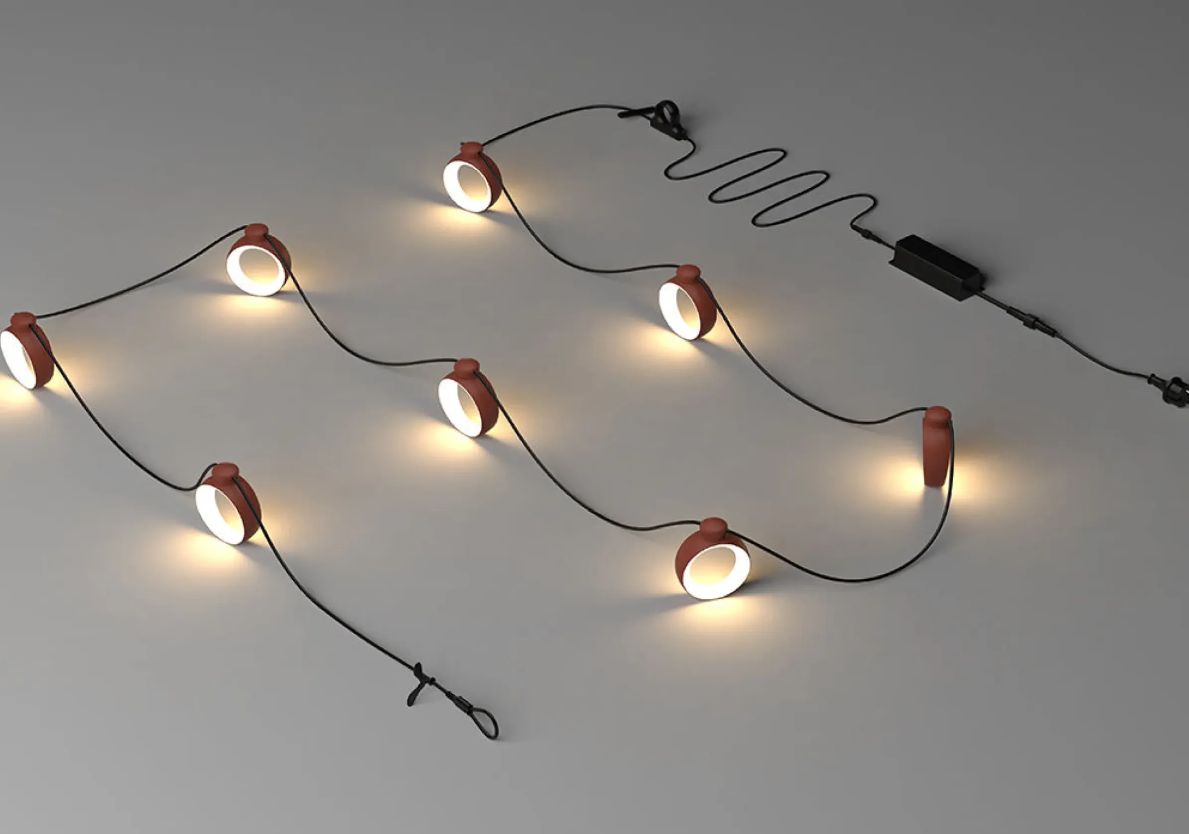 Guirlande Lumineuse Exterieur Hoop Led Plastique Rouge 12 Metres / Bluetooth - Fermob