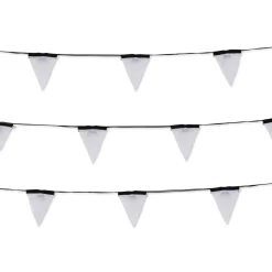 Guirlande Lumineuse Exterieur Sagra Led Tissu Blanc Noir 14 Metres - 16 Fanions Tissu - Seletti
