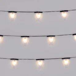 Guirlande Lumineuse Exterieur Sagra Led Tissu Blanc Noir 14 Metres - 16 Fanions Tissu - Seletti