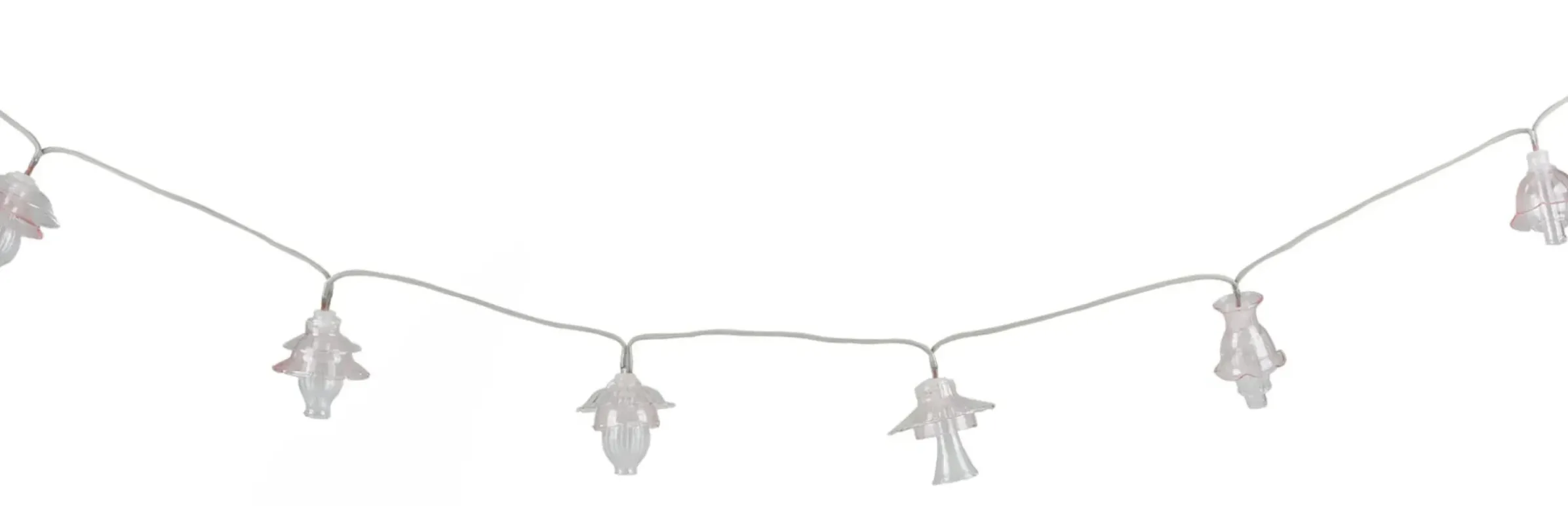 Guirlande Lumineuse Floralia Verre Rose Transparent / Led - 12 Abat-Jours Verre - L 420 Cm - Seletti
