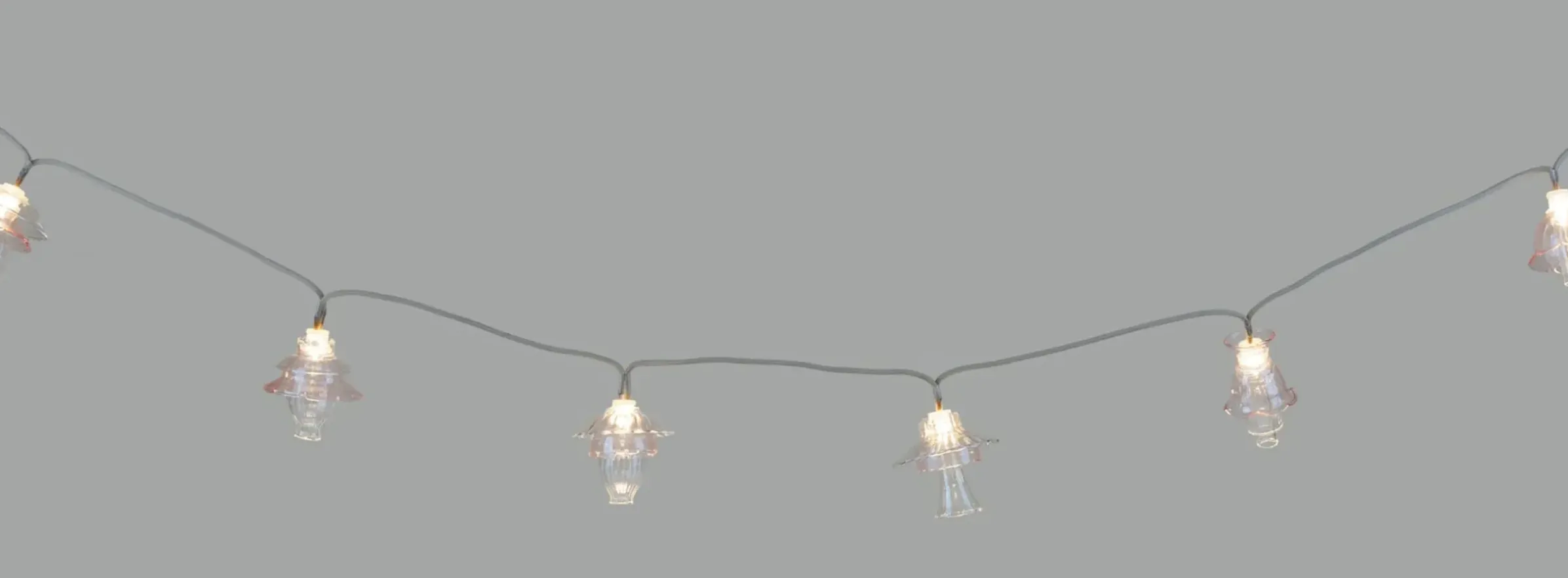 Guirlande Lumineuse Floralia Verre Rose Transparent / Led - 12 Abat-Jours Verre - L 420 Cm - Seletti