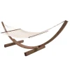 Hamac Avec Support Amanda Tissu Bois Blanc Bois & Tissu Blanc / 2 Places - Coton / Avec Coussin - Unopiu