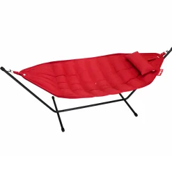 Hamac Avec Support Headdemock Deluxe Tissu Rouge / Tissu Olefine - Avec Coussin & Housse - Fatboy