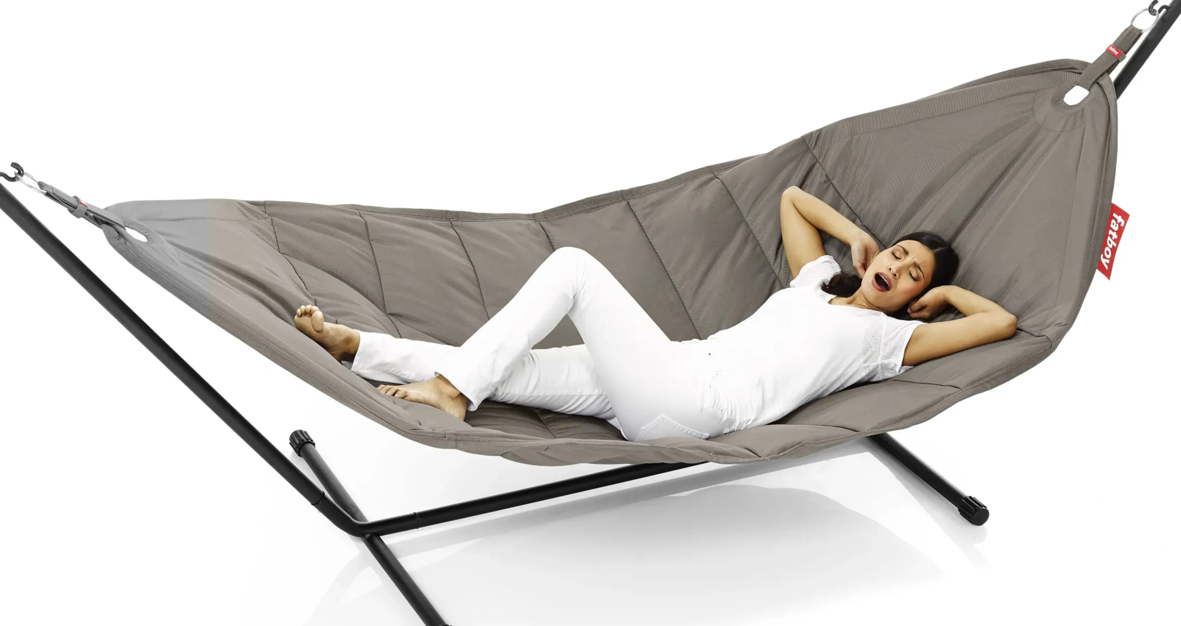 Hamac Avec Support Headdemock Metal Tissu Marron Gris / Tissu Polyester- Fatboy