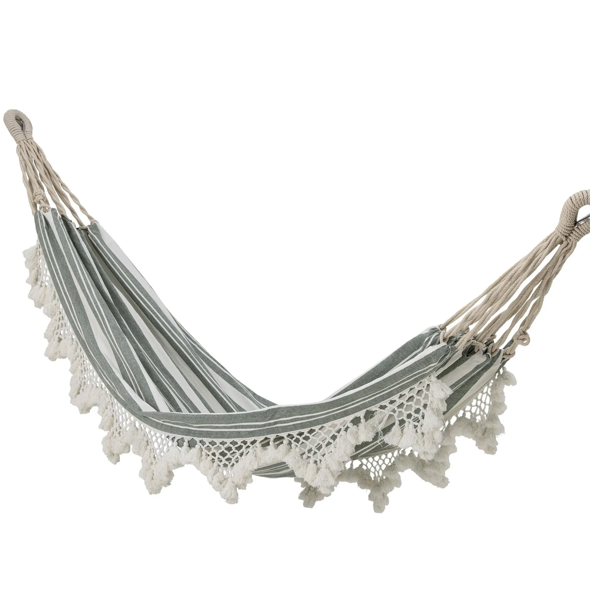 Hamac Suspendu Cruz Tissu Vert / Coton - 200 X 100 Cm - Bloomingville