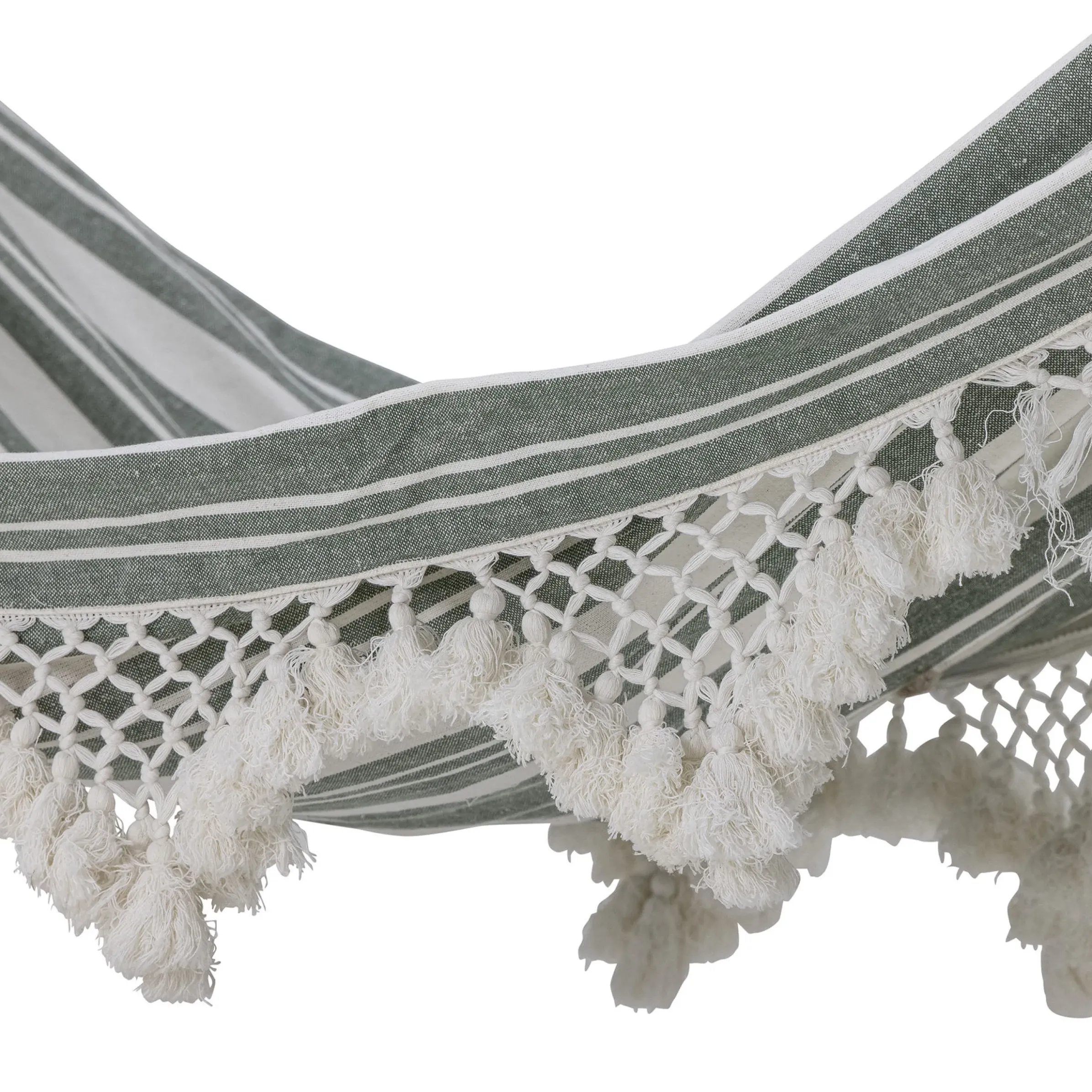 Hamac Suspendu Cruz Tissu Vert / Coton - 200 X 100 Cm - Bloomingville