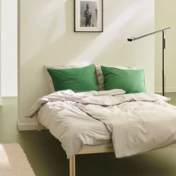Housse De Couette 240 X 220 Cm Duo Tissu Blanc Beige / Coton Oeko-Tex - Hay