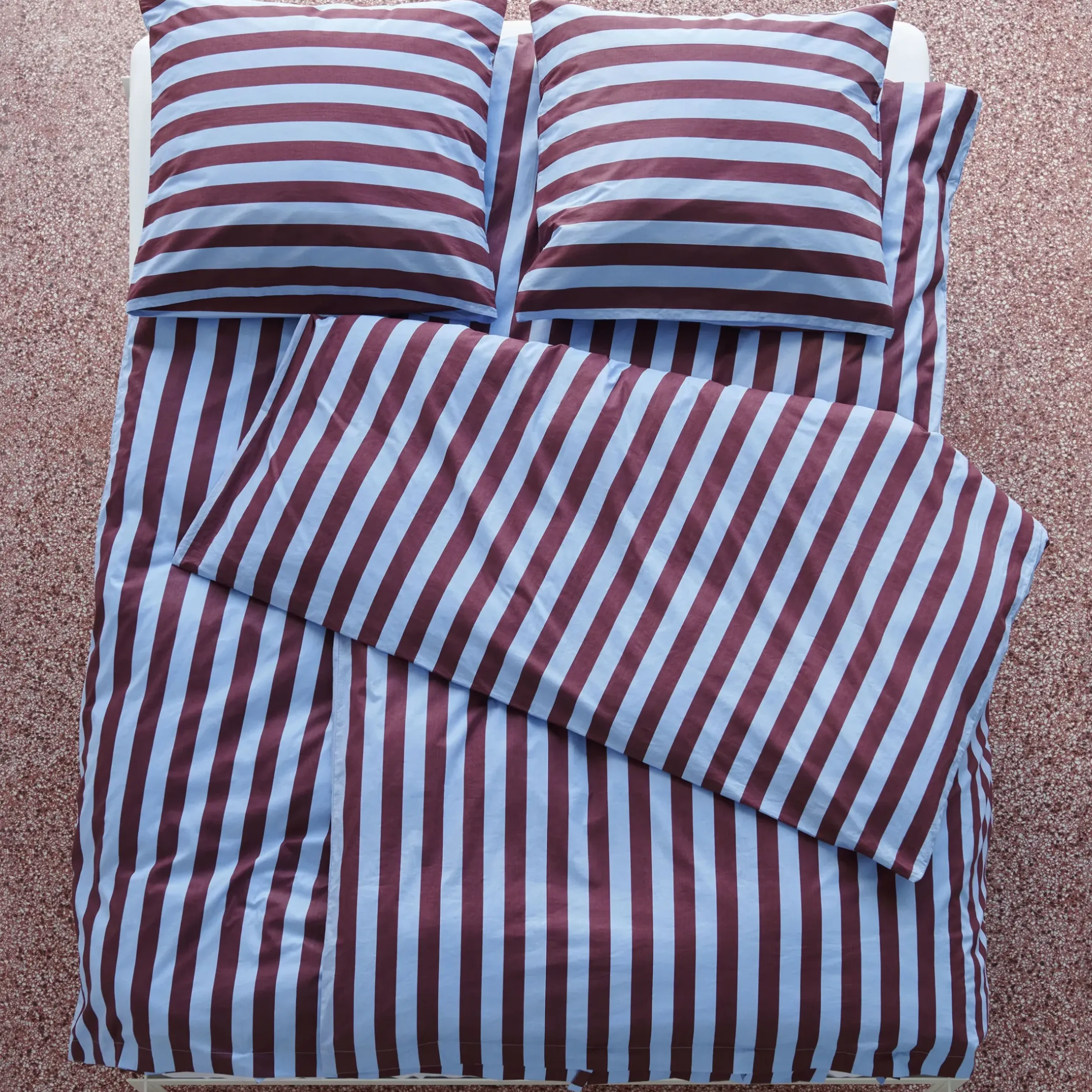 Housse De Couette 240 X 220 Cm Ete Tissu Rouge Violet / Coton Oeko-Tex - Hay
