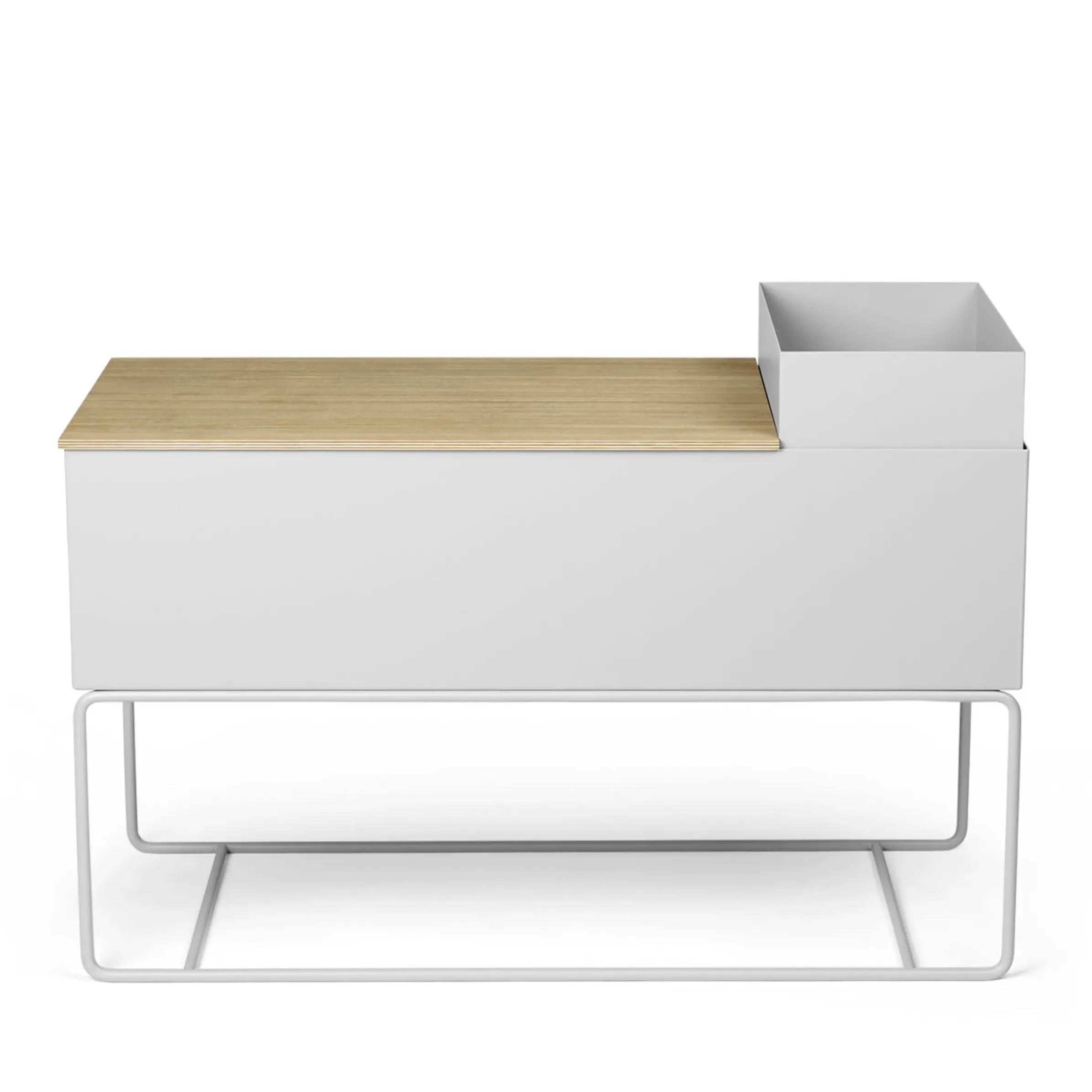Jardiniere Sur Pied Plant Box Large Metal Gris / L 77 X H 45 Cm X Prof. 34 Cm - Ferm Living