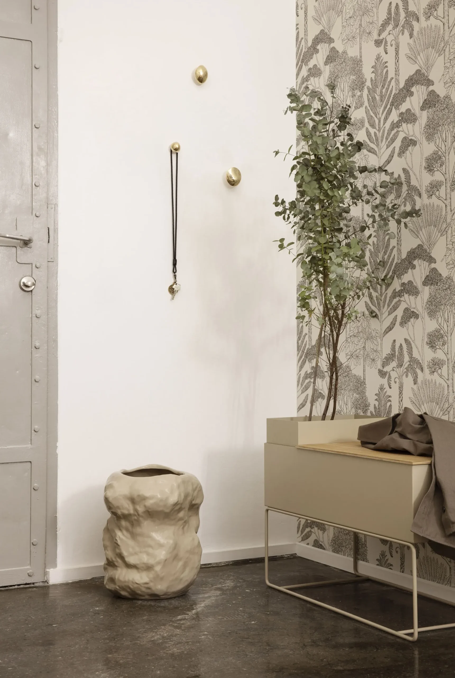 Jardiniere Sur Pied Plant Box Large Metal Gris / L 77 X H 45 Cm X Prof. 34 Cm - Ferm Living