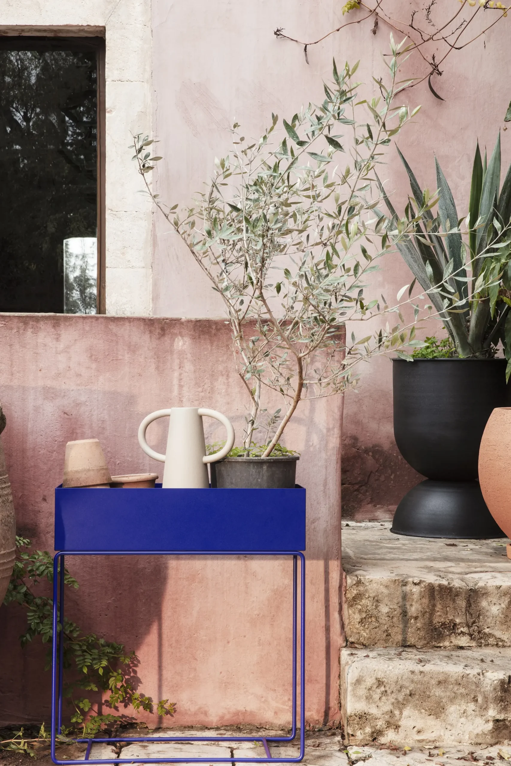 Jardiniere Sur Pied Plant Box Metal Bleu / L 60 X H 65 Cm X Prof. 25 Cm - Ferm Living