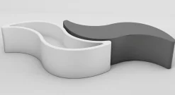 Jardiniere Wave Plastique/ Banc - L 160 Cm - Slide