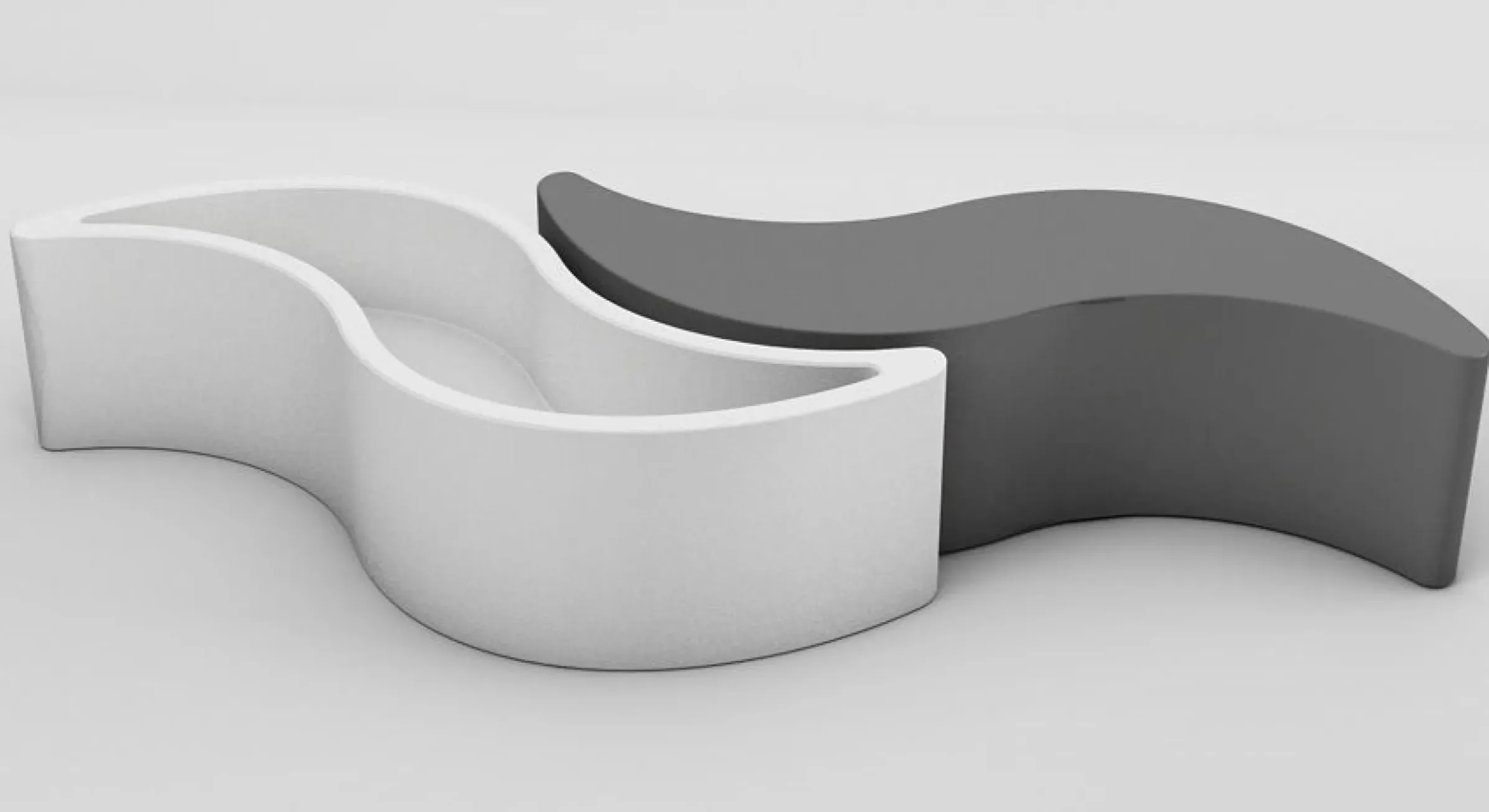 Jardiniere Wave Plastique/ Banc - L 160 Cm - Slide