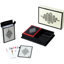 Jeu De Cartes Eden Bois Blanc Noir / 2 Jeux De Cartes Dans Coffret Bois Laque - Jonathan Adler