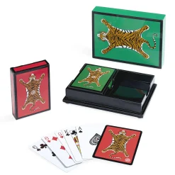 Jeu De Cartes Tiger Lacquer Bois / 2 Jeux De Cartes Dans Coffret Bois Laque - Jonathan Adler
