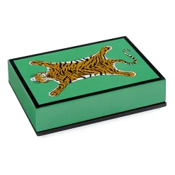 Jeu De Cartes Tiger Lacquer Bois / 2 Jeux De Cartes Dans Coffret Bois Laque - Jonathan Adler
