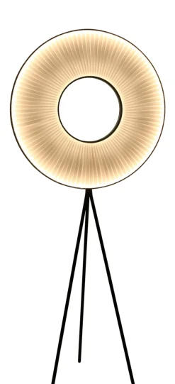 Lampadaire Iris Metal Tissu Blanc Beige Led / H 165 X O 60 Cm - Tissu / Eclairage Recto-Verso - Dix Heures Dix