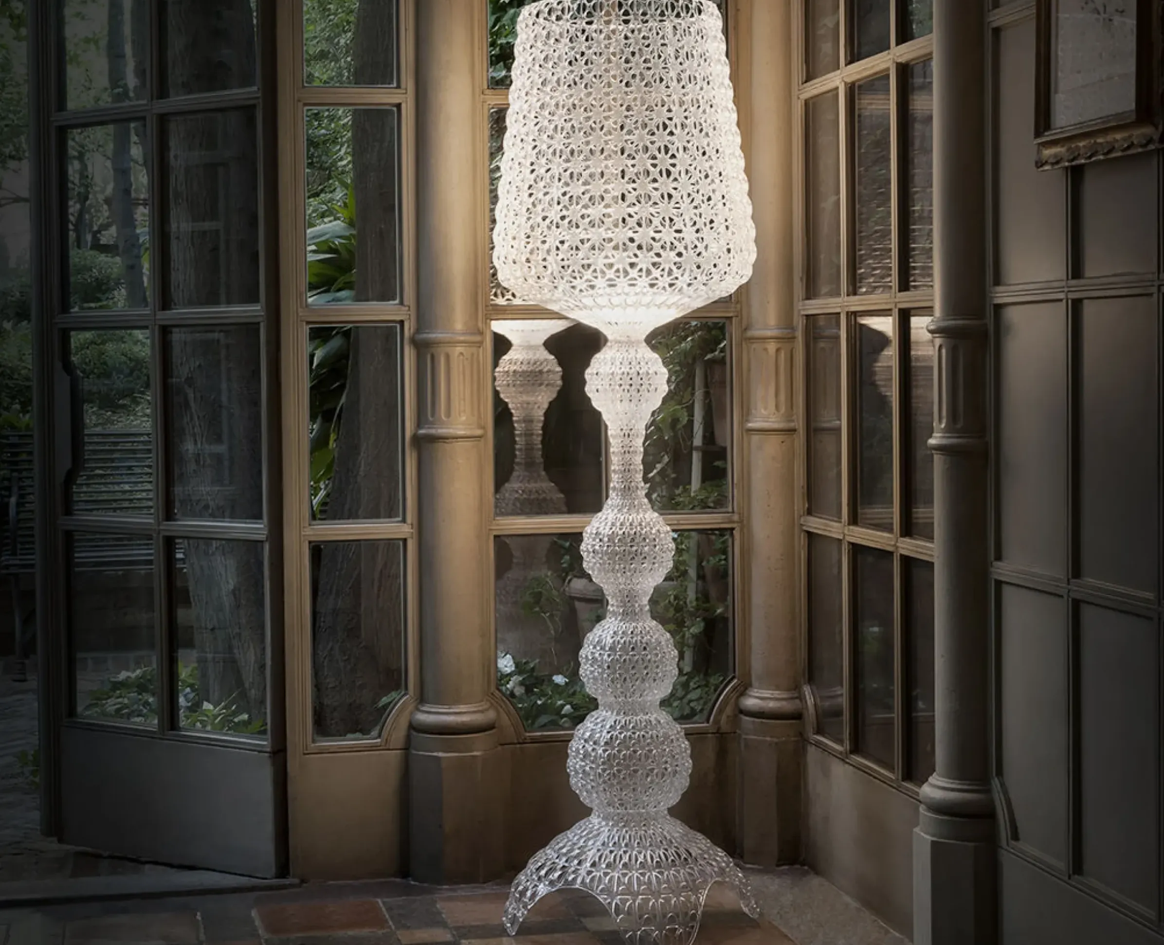 Lampadaire Kabuki Indoor Plastique Bleu / Led - Pour L'Interieur - H 165 Cm - Kartell