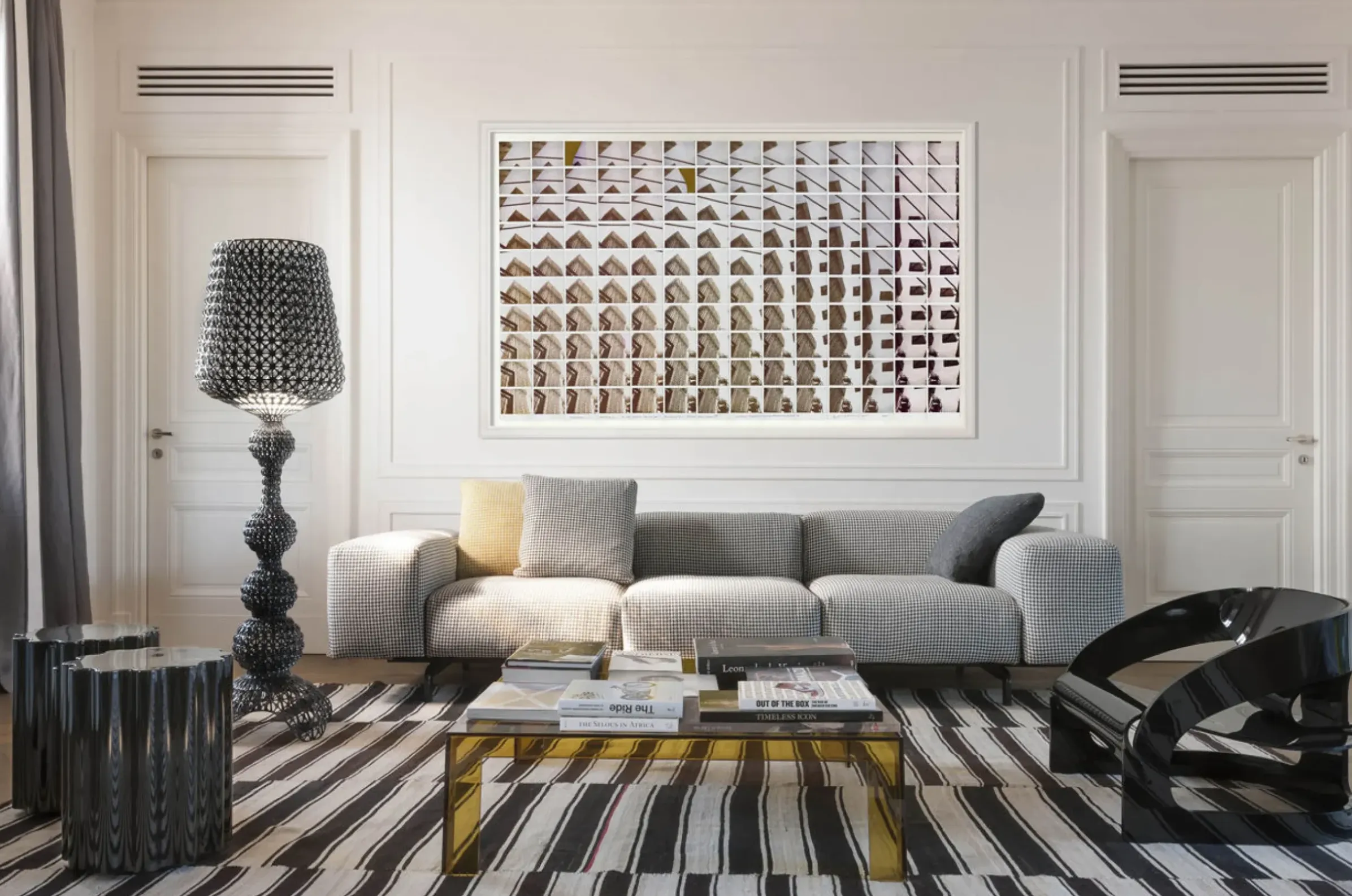 Lampadaire Kabuki Indoor Plastique Transparent / Led - Pour L'Interieur - H 165 Cm - Kartell