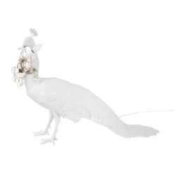 Lampe A Poser Peacock Plastique Blanc / Resine - Lampe En Forme De Paon / L 100 X H 69 Cm - Seletti
