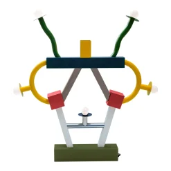 Lampe De Table Ashoka Metal/ By Ettore Sottsass, 1981 - L 74 X H 85 Cm - Memphis Milano