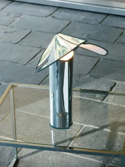 Lampe De Table Chiara Metal Rose / H 41 Cm - Reedition 1969 - Flos