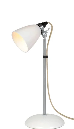 Lampe De Table Hector Dome Metal Ceramique Blanc / H 46 Cm - Porcelaine Lisse - Original Btc