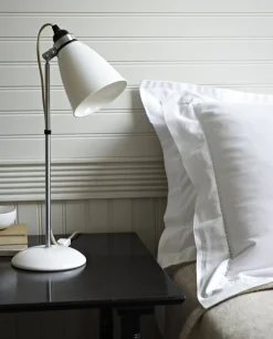 Lampe De Table Hector Dome Metal Ceramique Blanc / H 46 Cm - Porcelaine Lisse - Original Btc