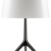 Lampe De Table Lumiere Xxl Metal Verre Blanc Noir / H 57 Cm - Foscarini
