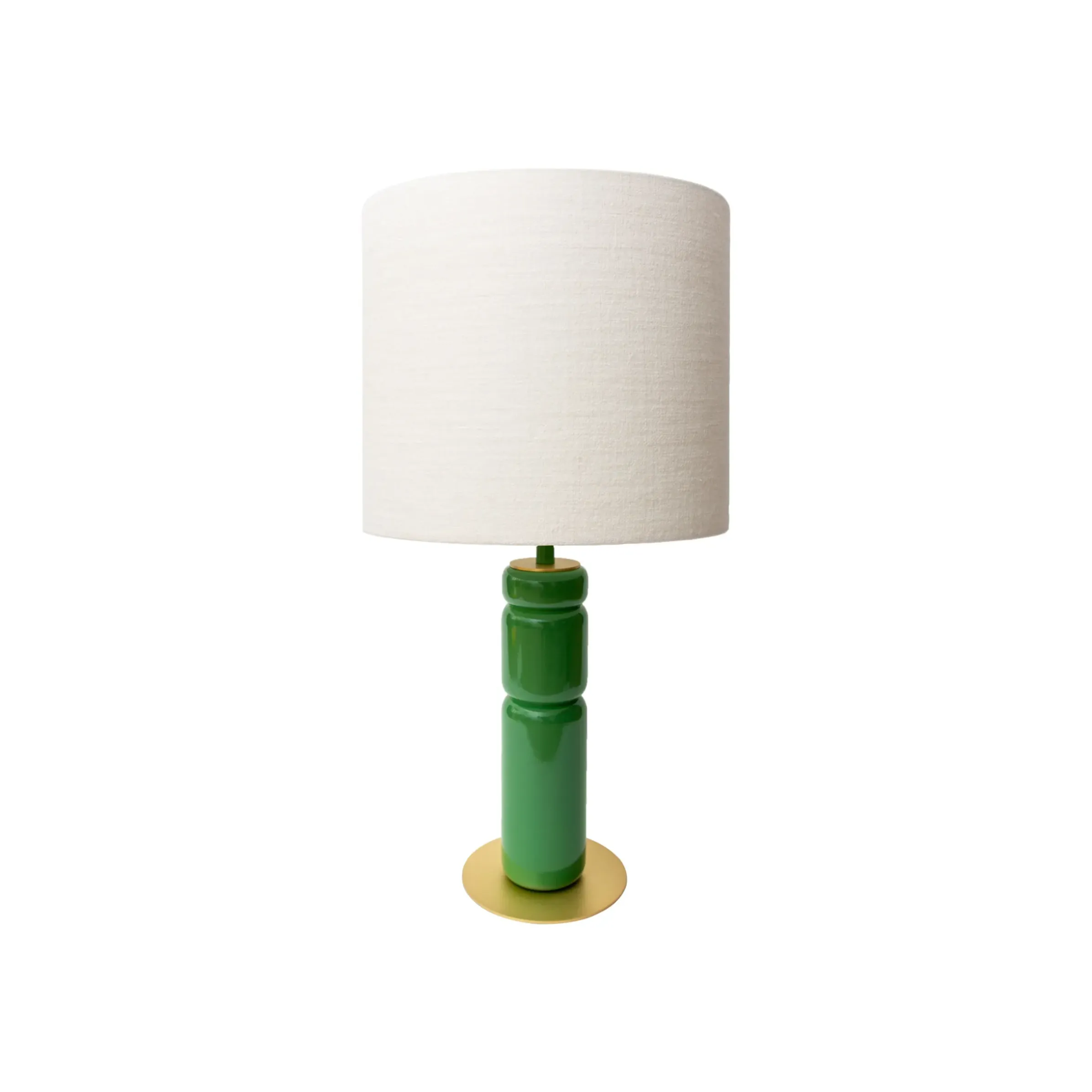 Lampe De Table Petra Tissu Bois Vert / O 35 X H 73 Cm - Popus Editions