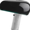 Lampe De Table Snoopy Metal Verre Pierre Blanc Noir / Base Marbre - Flos