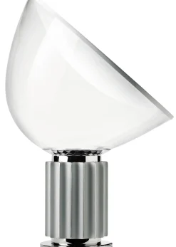 Lampe De Table Taccia Led (1962) Metal Verre Gris / H 64,5 Cm - Flos