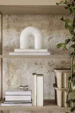 Lampe De Table Vuelta Led Verre Blanc / Verre Strie - Ferm Living