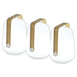 Lampe Exterieur Sans Fil Rechargeable Balad Bamboo Plastique Bois Naturel Plastique & Bois / H 12 Cm - Set De 3 - Fermob