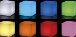 Lampe Exterieur Sans Fil Rechargeable Cubo Led Rgb Plastique / Tabouret Lumineux - Slide