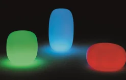 Lampe Exterieur Sans Fil Rechargeable Pandora Large Plastique Led Rgb / Tabouret Lumineux - H 70 Cm - Myyour