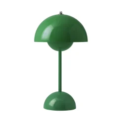 Lampe Sans Fil Rechargeable Flowerpot Vp9 Plastique Vert / O 16 X H 29 Cm - Verner Panton, 1968 - &Tradition