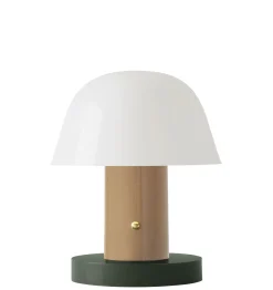 Lampe Sans Fil Rechargeable Setago  Jh27 Plastique Vert Beige / By Jaime Hayon - &Tradition