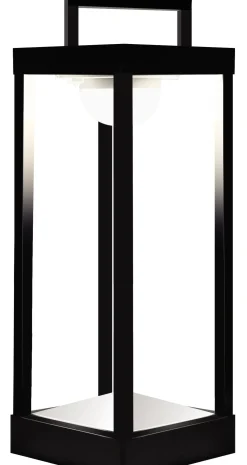 Lampe Solaire D'extérieur La Lampe Parc L Metal Verre Noir Verre & Metal Noir / Led - Hybride & Connectee - Dock Usb - H 50 Cm - Maiori