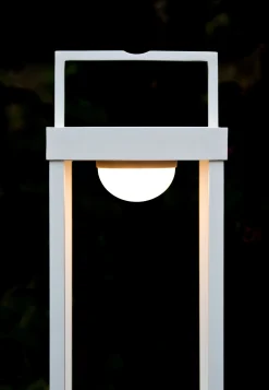 Lampe Solaire D'extérieur La Lampe Parc M Metal Verreled / Hybride & Connectee - Dock Usb - H 40 Cm - Maiori
