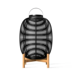 Lampe Solaire D'extérieur Tika Large Plastique Fibre Vegetale Noir / Lanterne Led - H 69 Cm - Vincent Sheppard