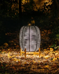 Lampe Solaire D'extérieur Tika Small Plastique Fibre Vegetale Noir / Lanterne Led - H 59 Cm - Vincent Sheppard