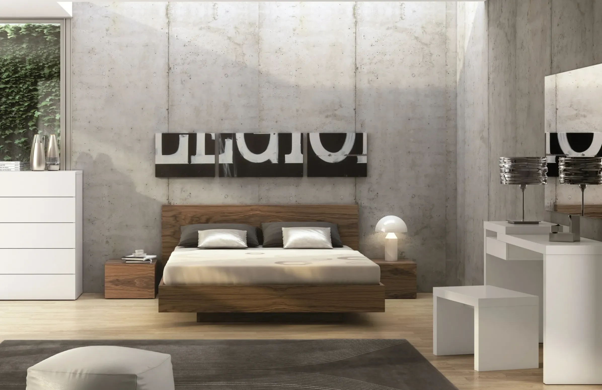 Lit Double Bedpost Bois Naturel / King Size - 180 X 200 Cm - Pop Up Home