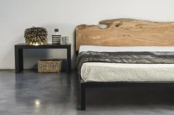 Lit Double Old Times Metal Bois Naturel / 162 X 210 Cm - Zeus