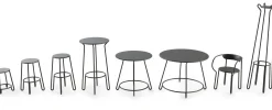 Mange-Debout Huggy Metal Noir / + 2 Tabourets De Bar H 75 Cm - Maiori