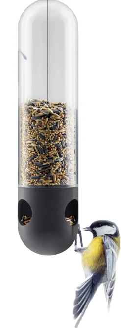 Mangeoire A Oiseaux  Verre Noir Transparent Tubulaire / A Suspendre - Eva Solo