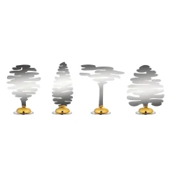 Marque-Place Barkplace Tree Argent Metal / Set De 4 Sapins En Acier - H 4 Cm - Alessi
